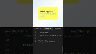 toggle switch dark theme light theme in HTML CSS and JavaScript #htmlcss #webdevelopment #webdesign