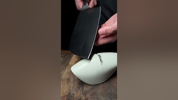 Leek on head, sharpness test! #fyp #knife #knifesharpening #ray #knifesharpener #rui #knives