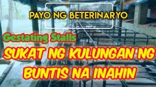 Sukat ng Kulungan ng Buntis na Inahin o Gestating Stalls