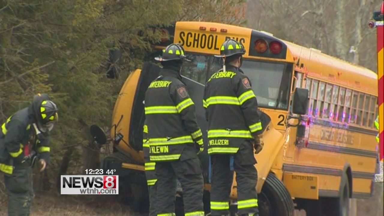 Students, driver injured in Canterbury school bus crash - YouTube