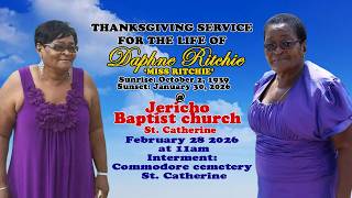 THANKSGIVING SERVICE FOR THE LIFE OF DAPHNE RITCHIE ‘MISS RITCHIE’