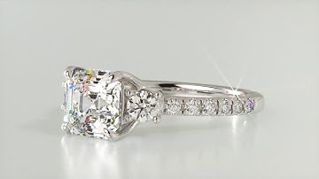 Ring turnable Video Render - Asscher Shape