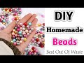 DIY : Homemade Beads / How to make beads at home / Beads making at home /DIY Easy Paper Beads making
