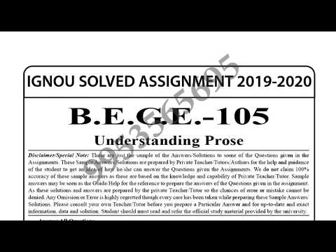 BEGE-105 Solved Assignment