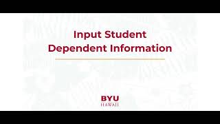 Famous Input Student Dependent Information Profile