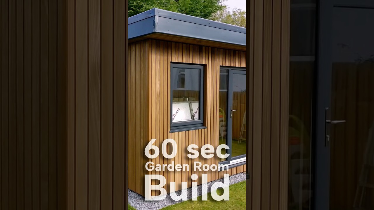 60 Second Garden Room Build (DIY Office Start to Finish)  #gardenroom #gardenoffice #diy #diybuild