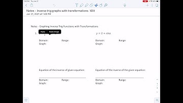 Mrs. Wilt teaching transformations of inverse trig graphs