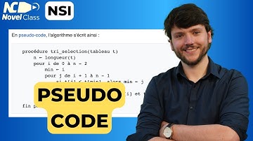 TRI PAR SÉLECTION - Pseudo code - Algorithme NSI Terminale