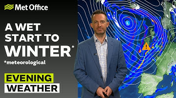 30/11/2025 - Regenband trekt aan - Avondweerbericht VK – Met Office Weather