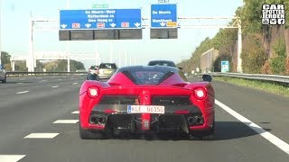 Ferrari Laferrari Autobahn Chase | Powerslide, Startup \& Revs