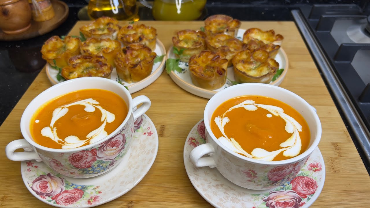 مكنتش كنتوقع شوربة ديل خضرة مشوية تجي بها البنة 😋بلا لحوم غير بالخضرة 