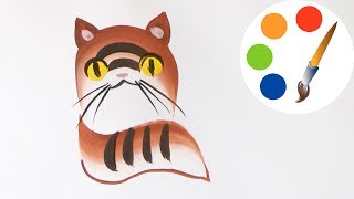 cat easy painting simple stroke beginners