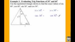 PC: 4.3 Notes: Example 3 - Evaluating Trig Functions of 30 and 60 Degrees