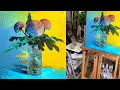 Realistic Oil Painting in Process. Step by Step. Still Life. Glass Painting. Flowers in Vase