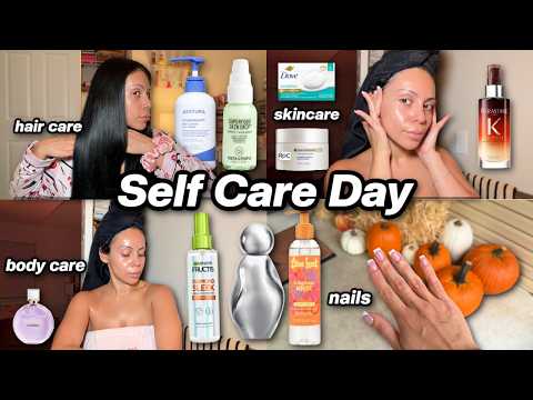 FALL PAMPER ROUTINE 🤎 everything shower, hair care, skincare + nails