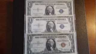 Collectible Old Currency - Silver Certificates - World War II - Fancy Serial Numbers