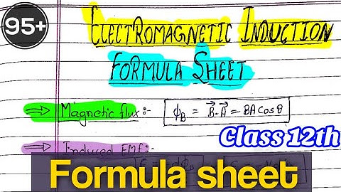 ||Formula Sheet|| Electromagnetic induction | Class 12th| Physics chapter 6| @Edustudy point