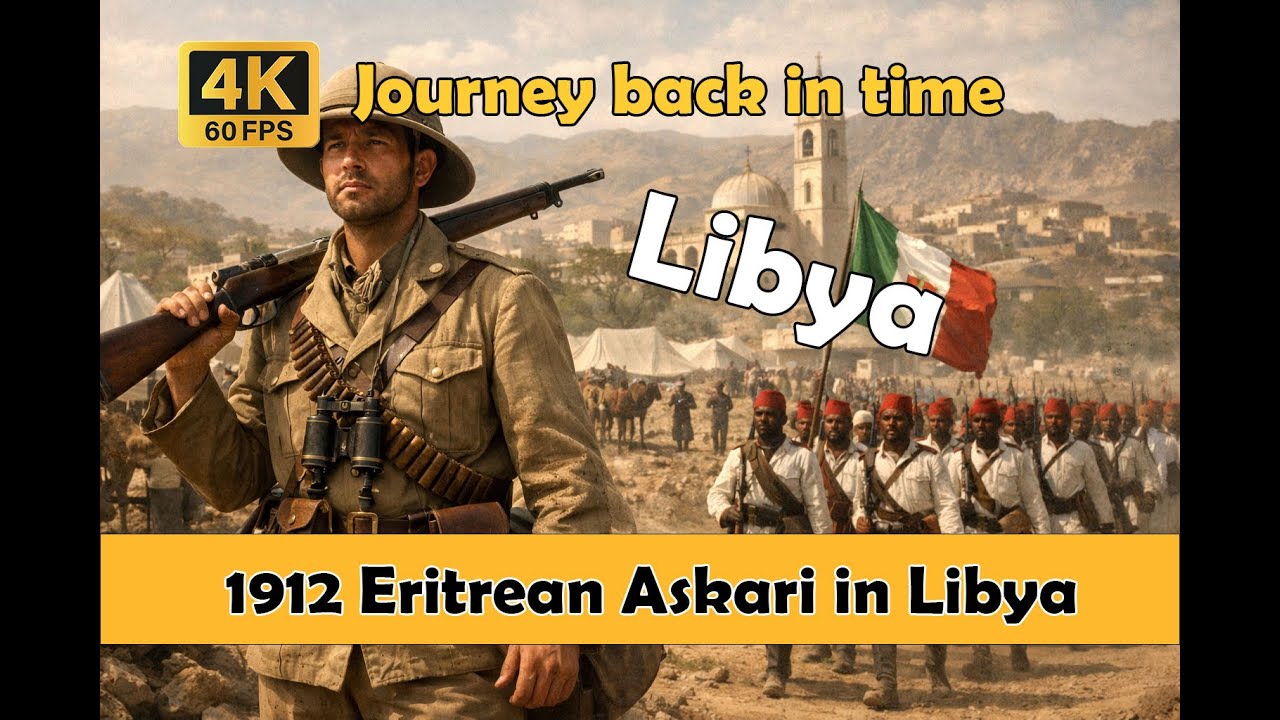 1912 Eritrean Askari in Libya | Italian Colonial Footage Restored 4K 60fps | AI Colorized