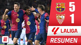 BARCELONA es una MÁQUINA. Aplastó al SEVILLA. Dobletes de Lewandowski y Torre. Volvió Gavi | La Liga