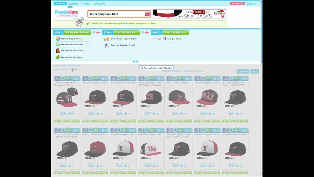 Bulls Snapback Hats For Sale at PrestoHats.com