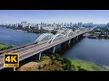 4K Киев 2021. Дарницкий мост ( мост Кирпы ). Kyiv by drone 4K