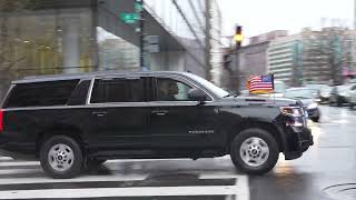 German Chancellor Olaf Schultz motorcade arrives at the White House for meetings with Biden