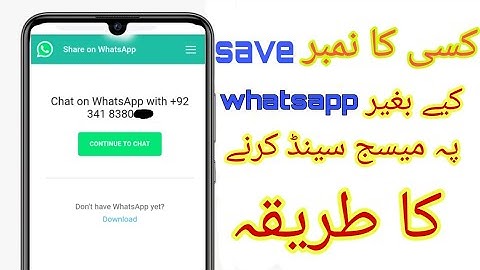 Send Whatsapp message without saving Number into Contacts