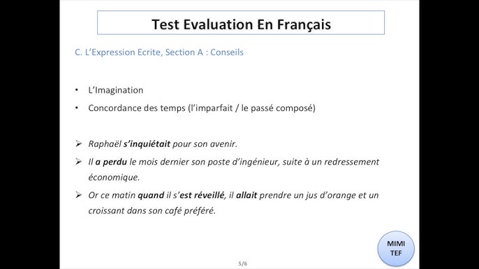 Tef Tef Canada Section A Expression Ecrite Exercice Correction Youtube