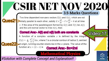 17. Mathematical Physics Solutions | CSIR NET NOV 2020| Section-B: 3.5-Marks| Complete Solution| NTA