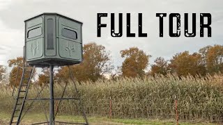 TOUR OF THE REDNECK DEER BLIND! Insideout look on the top deer blind in the country!