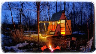 Enjoying FALSE SPRING at a Tiny A-Frame Cabin
