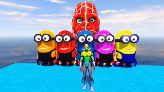 Gta 5 Epic Ragdolls Green Spiderman Vs Red Minion Vs Green Minion (Physics & Funny Fails)