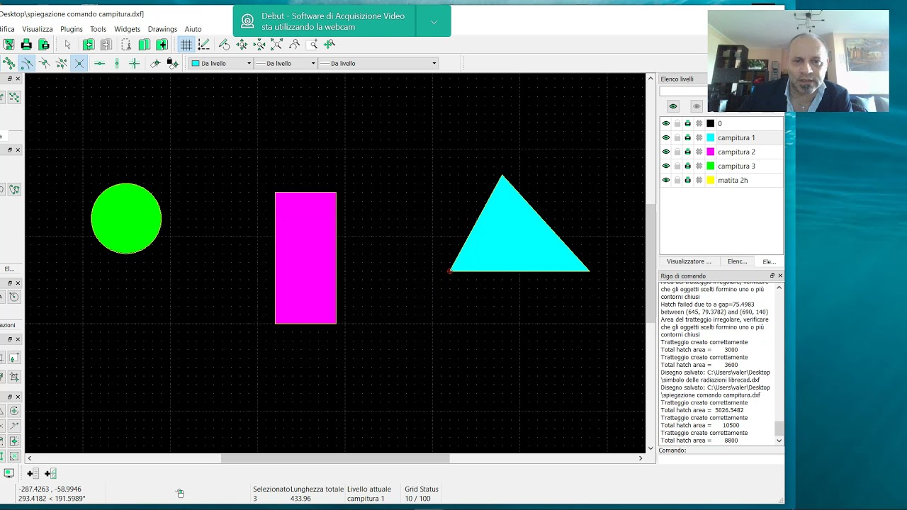 come si colorano le figura con il porgramma librecad