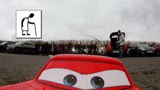 Hobby Grade RC Dickie Toys  Lightning McQueen in a car park Shorter video