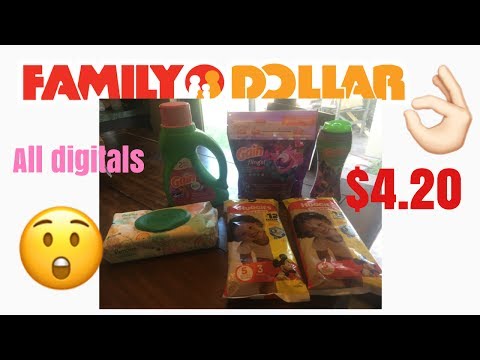 Family Dollar Transaction All Digitals!! Free Diapers And Cheap Gain!!