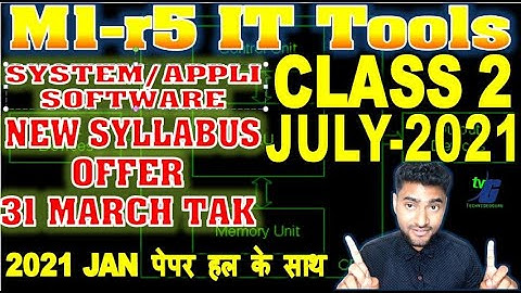 M1-R5 IT TOOLS O LEVEL NEW BATCH JULY 2021 CLASS #2 SYSTEM & APPLICATION SOFTWARE