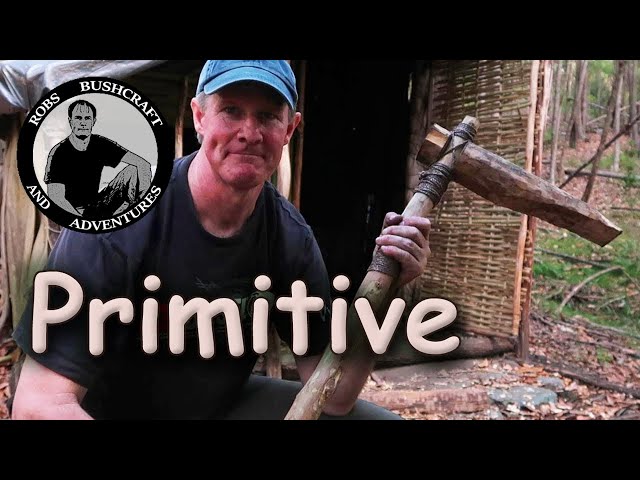 Primitive technology - Bushcraft tool - Making a Hoe