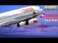 SWISS Flightdeck Airbus A340 to San Francisco