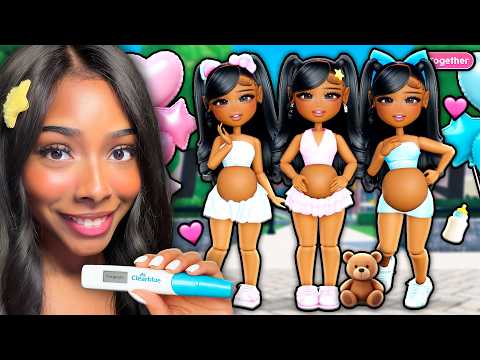 🩷 PREGNANT REALISTIC TRIPLETS HAVE A BABY SHOWER 🩵 (Roblox Snapchat)