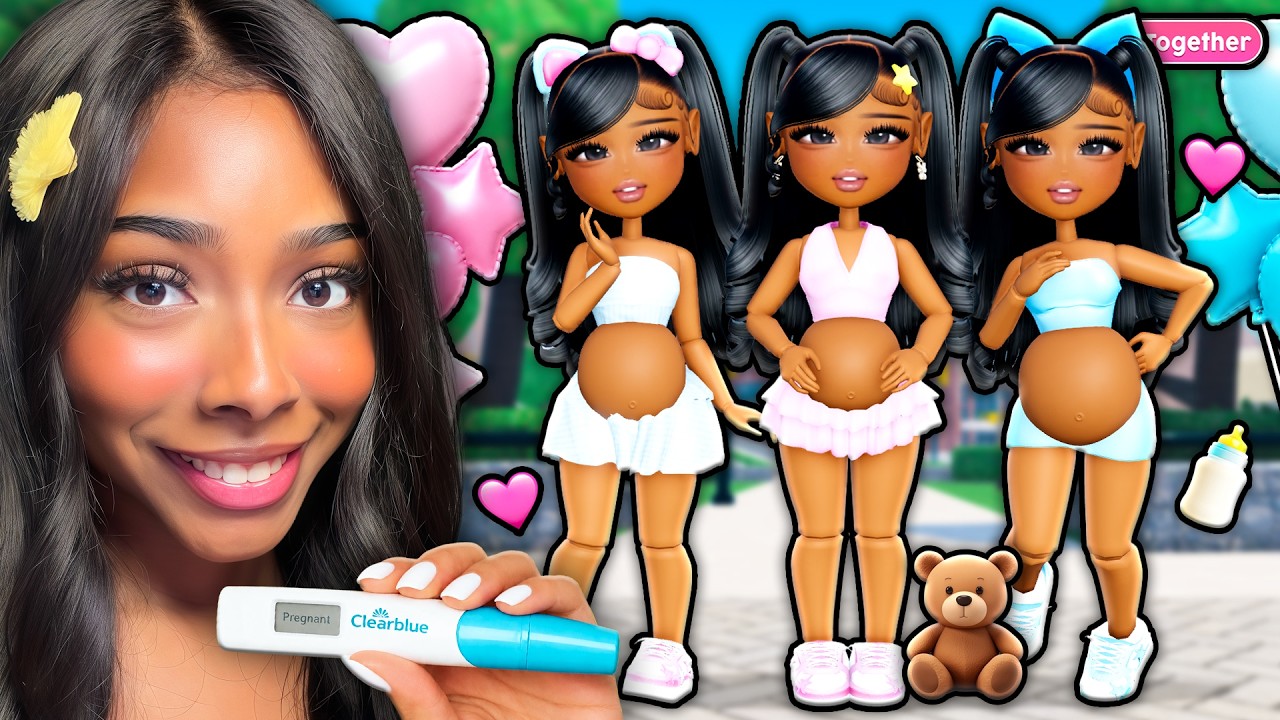 🩷 PREGNANT REALISTIC TRIPLETS HAVE A BABY SHOWER 🩵 (Roblox