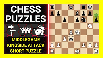 Chess Puzzles to Practice. Themes: Middlegame, Kingside attack, Short puzzle. Learn Chess