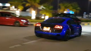 اقوى خروج و استعراض للسيارات المعدلة من ايفنت الشيخ زايد Audi R8, Dodge, Jaguar, Porsche