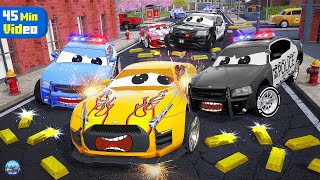 Police Cars vs Thieves | High-Speed Police Chase: Crashes, Rescue & Drama | Thrilling City Pursuit