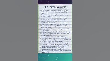 20 Lines On Good Manners | 20 Points On Good Manners | #shorts #shortvideo #shortsvideo