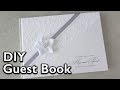 How to make an elegant lace and satin ribbon flower Guest Book | DIY Wedding Invitations