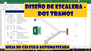 DISEÑO DE ESCALERA  Dos Tramos | Excel Automatizado | 2023