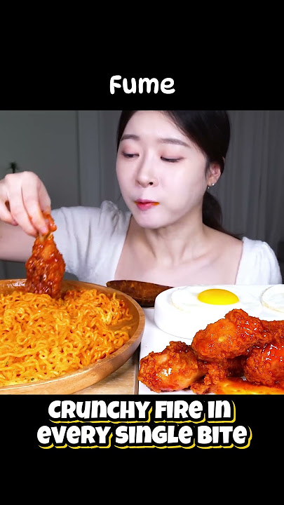 ASMR MUKBANG Cheese Noodles Ramen & Spicy Fried Chicken 🧀🍜🔥