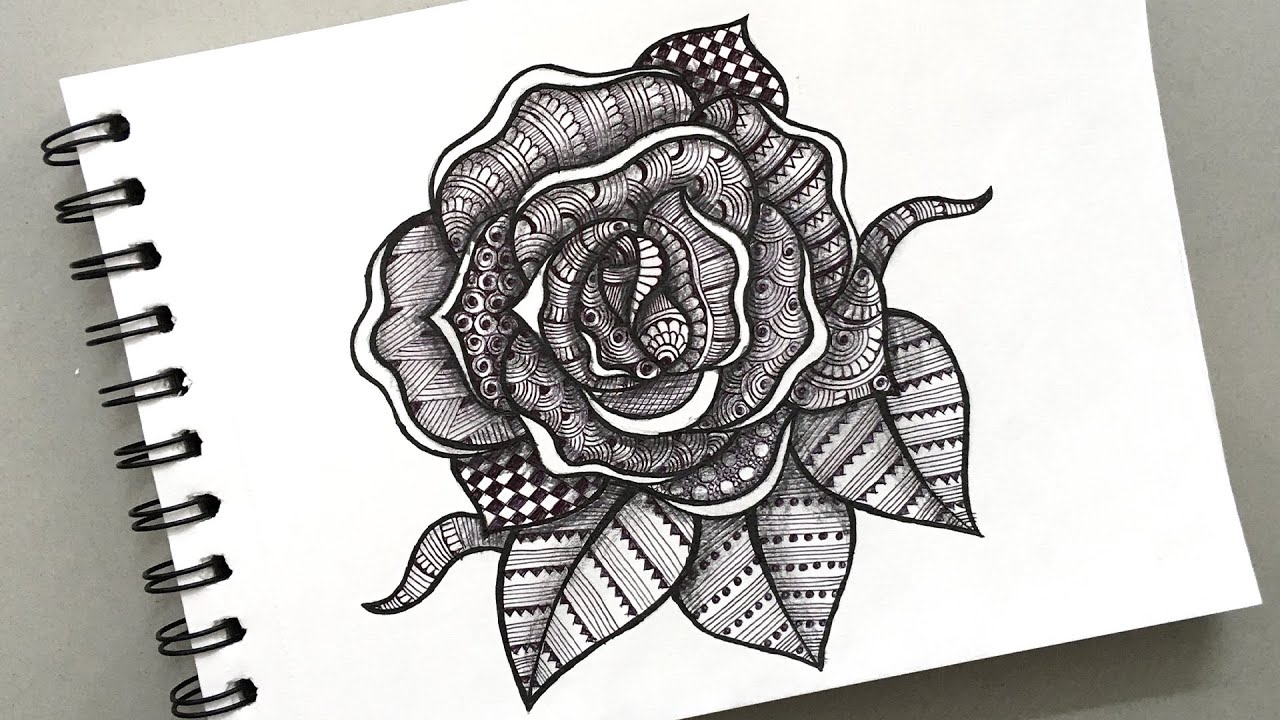 How to Draw Rose Mandala Art  Rose Mandala Drawing for Beginners 