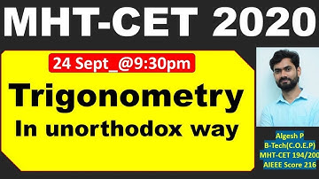 Trigonometry in unorthodox way_MHT-CET2020