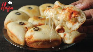 Pizza Buns Eggless & without Oven | Stuffed Pizza Bun